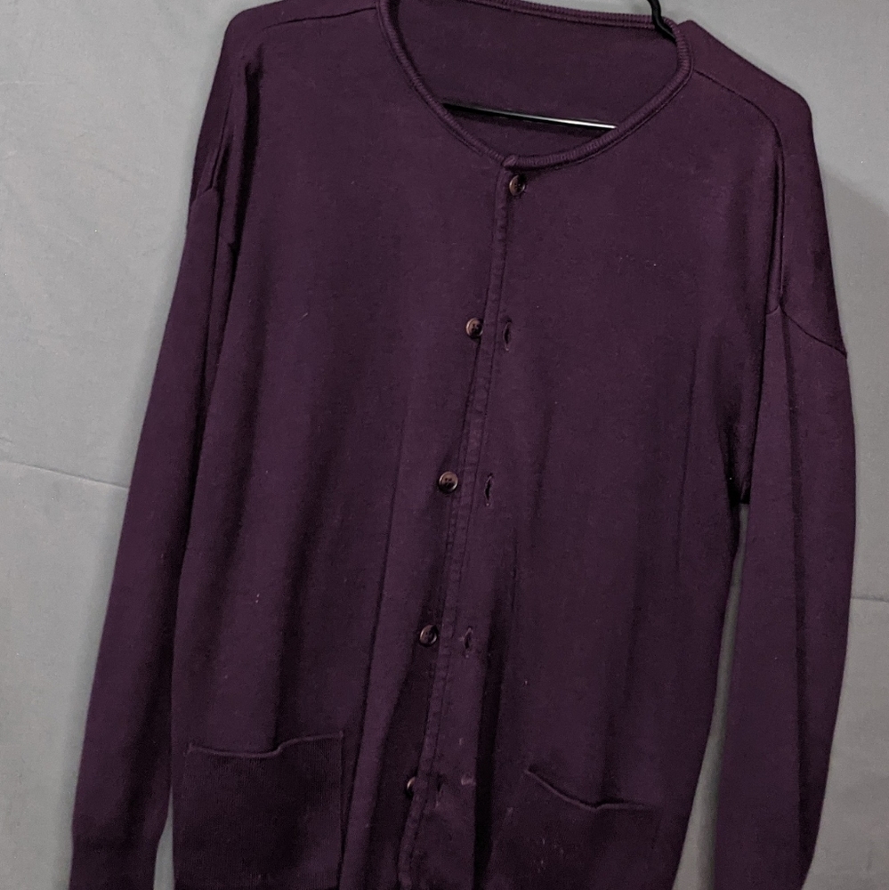 Purple cardigan